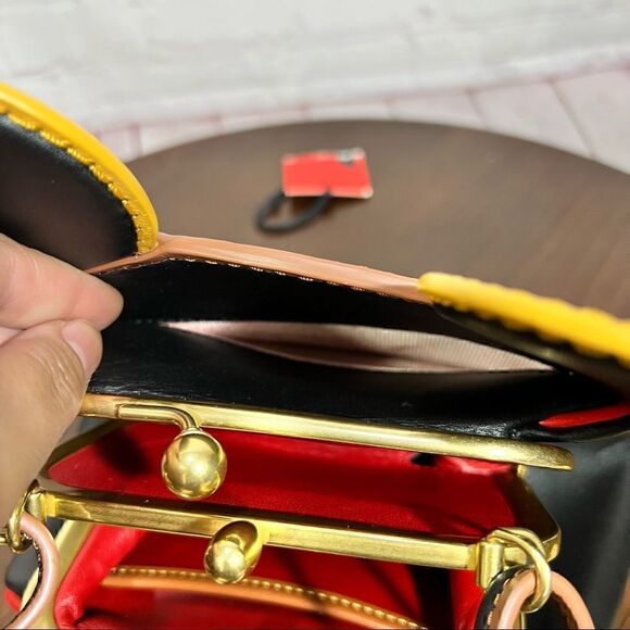 COACH Leather Keith Haring X Disney Mickey Mouse Kisslock Bag limited Edition - Picture 10 of 14